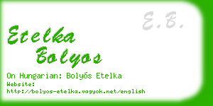 etelka bolyos business card